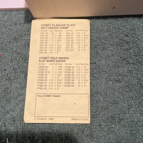 NIB & Vintage 1982 Comet Self-Inking Stamp with 9 Bands - Picture 3 of 5